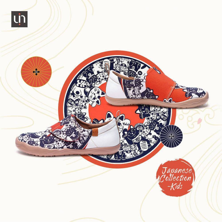 UIN Footwear Kid -Maneki neko- Art Designed kids Fashion Canvas Shoes Canvas loafers