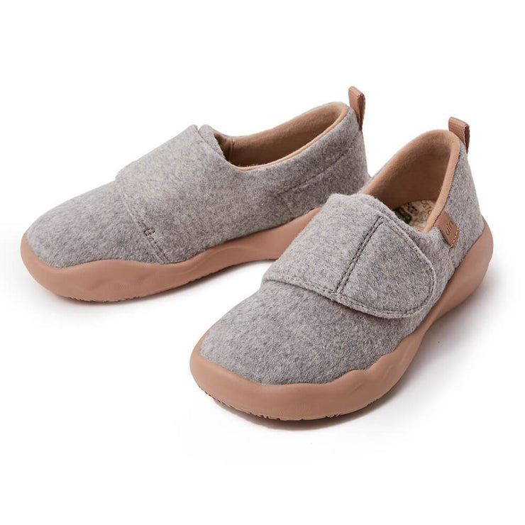 UIN Footwear Kid (Pre-sale) Toledo II Light Grey Wool Kid Canvas loafers