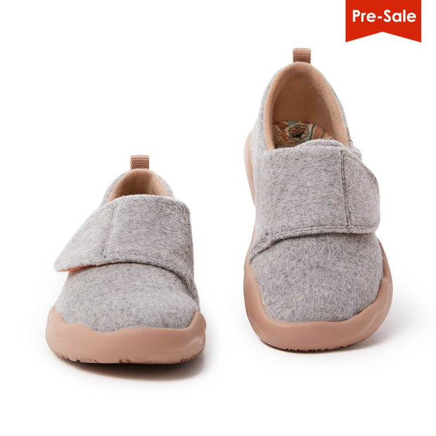 UIN Footwear Kid (Pre-sale) Toledo II Light Grey Wool Kid Canvas loafers