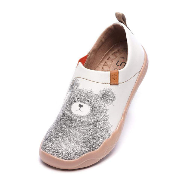 UIN Footwear Men Be with You Men Bear Painted Flats Canvas loafers