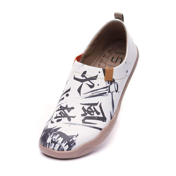 UIN Footwear Men -Fuurin Kazan Samurai- Art Painted Men Fashion Shoes Canvas loafers