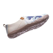 UIN Footwear Men -Great Wave off Kanagawa- Art Painted Women Fashion Flat Shoes Canvas loafers