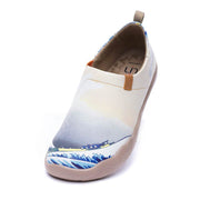 UIN Footwear Men -Great Wave off Kanagawa- Art Painted Women Fashion Flat Shoes Canvas loafers