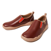 UIN Footwear Men (Pre-sale) Cuenca Burgundy Split Leather Men Canvas loafers