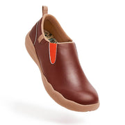 UIN Footwear Men (Pre-sale) Cuenca Burgundy Split Leather Men Canvas loafers