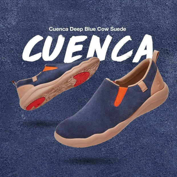 UIN Footwear Men (Pre-sale) Cuenca Deep Blue Cow Suede Canvas loafers