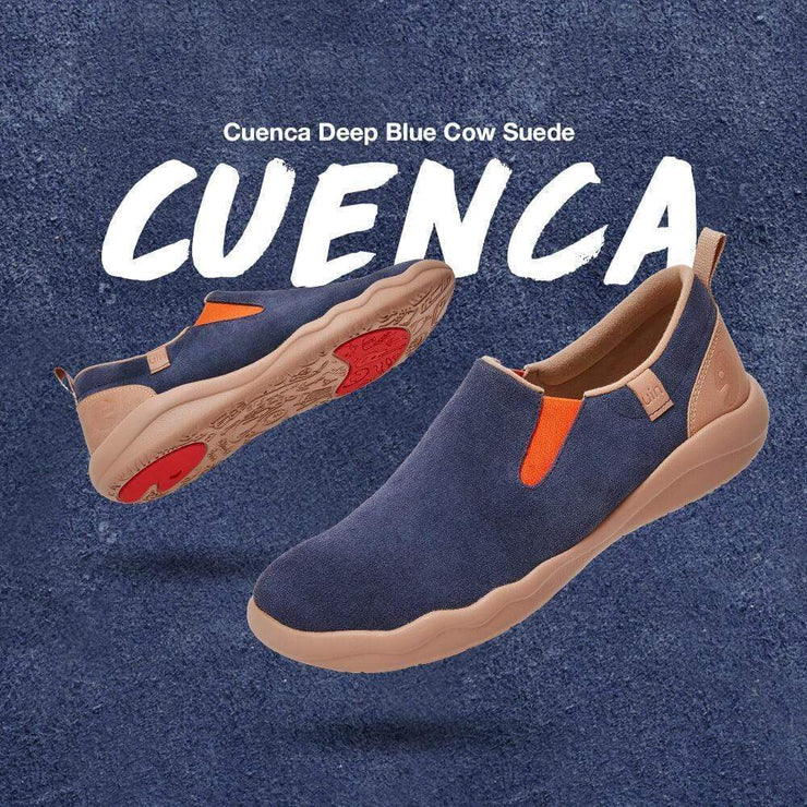 UIN Footwear Men (Pre-sale) Cuenca Deep Blue Cow Suede Canvas loafers