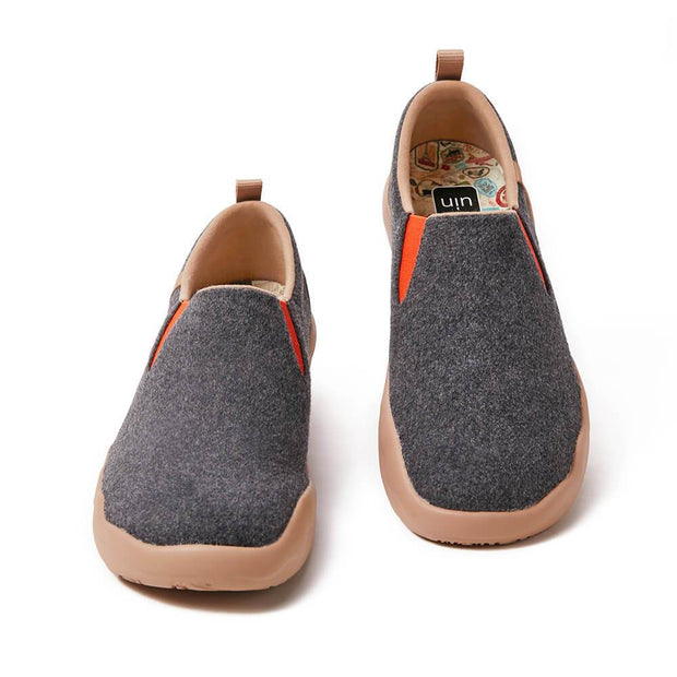 UIN Footwear Men (Pre-sale) Cuenca Deep Grey Wool Men Canvas loafers