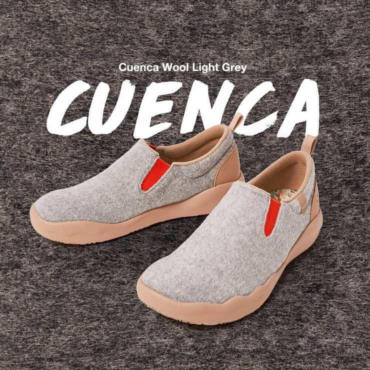 UIN Footwear Men (Pre-sale) Cuenca Light Grey Wool Men Canvas loafers