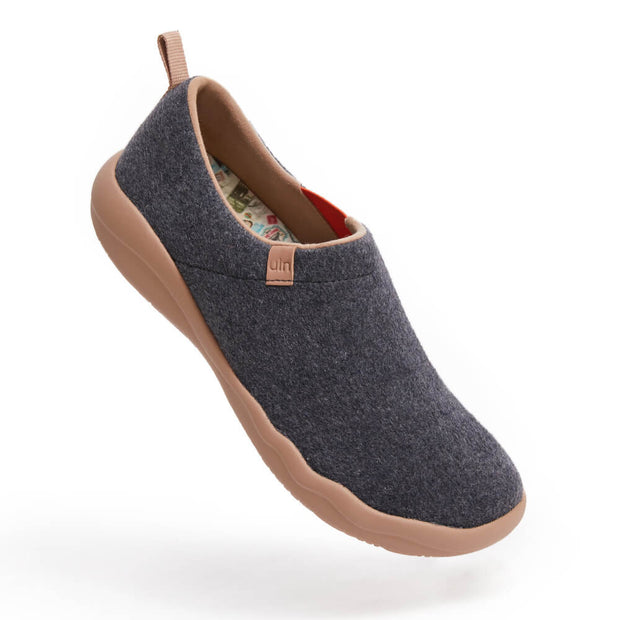 UIN Footwear Men (Pre-sale) Toledo II Deep Grey Wool Men Canvas loafers