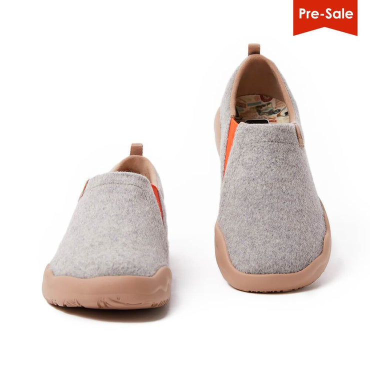 UIN Footwear Men (Pre-sale) Toledo II Light Grey Wool Men Canvas loafers