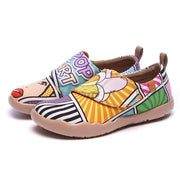 UIN Footwear -Pop Art- Trendy Cartoon Design Painted Kids Shoes Canvas loafers