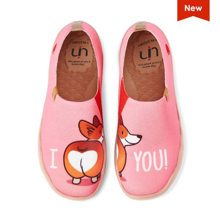 UIN Footwear Women Corgi's Bubble Butt Canvas loafers