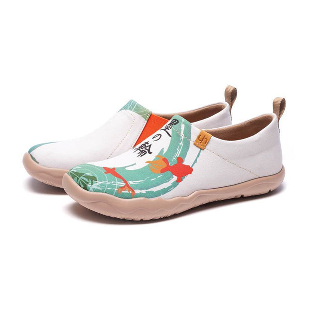 UIN Footwear Women -Goldfish- Art Painted Women Walking Shoes Canvas loafers