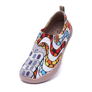 UIN Footwear Women LA PEDRERA Canvas Art Painted Travel Shoes Canvas loafers