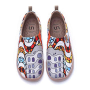 UIN Footwear Women LA PEDRERA Canvas Art Painted Travel Shoes Canvas loafers