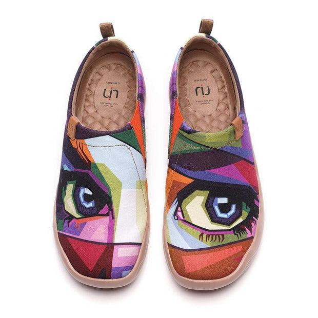 UIN Footwear Women -Looking at You- Multicolored Art Female Slip-ons Canvas loafers