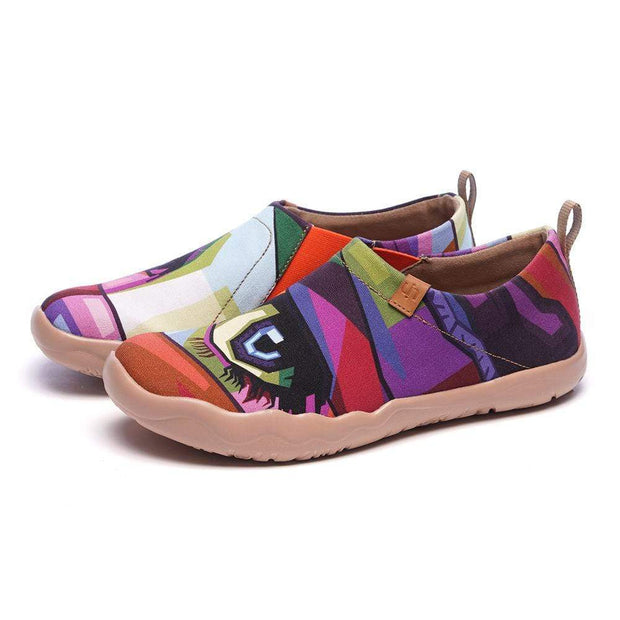 UIN Footwear Women Looking at You Multicolored Pop Art Female Slip-ons Canvas loafers