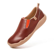 UIN Footwear Women (Pre-sale) Cuenca Burgundy Split Leather Women Canvas loafers