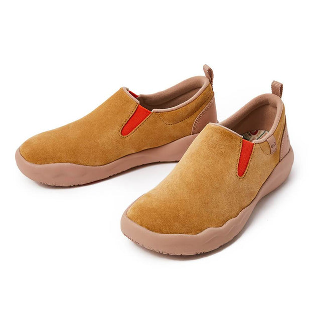 UIN Footwear Women (Pre-sale) Cuenca Khaki Cow Suede Women Canvas loafers