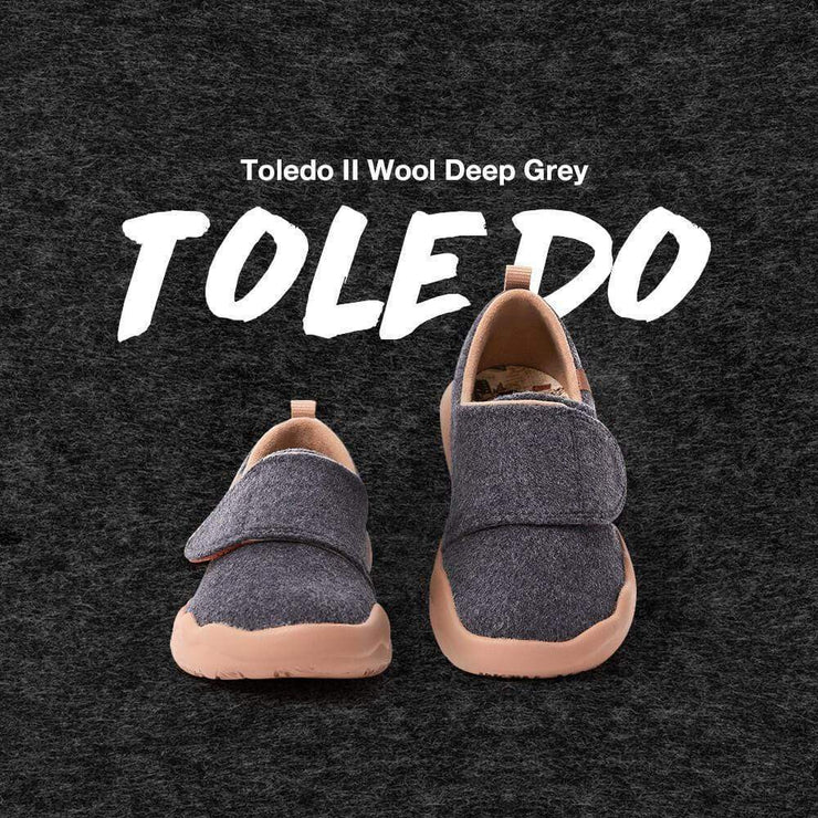 UIN Footwear Women (Pre-sale) Toledo II Deep Grey Wool Kid Canvas loafers