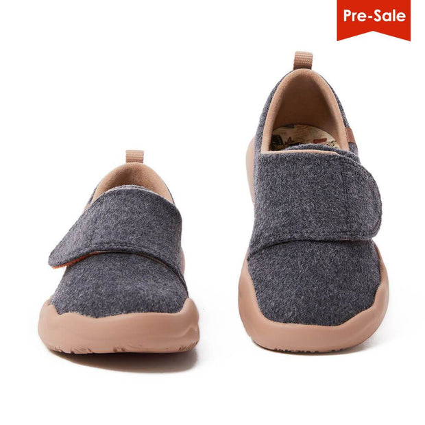 UIN Footwear Women (Pre-sale) Toledo II Deep Grey Wool Kid Canvas loafers