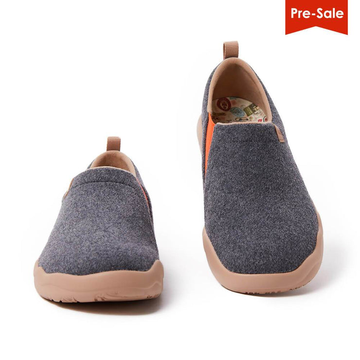 UIN Footwear Women (Pre-sale) Toledo II Deep Grey Wool Women Canvas loafers