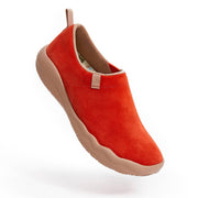 UIN Footwear Women (Pre-sale) Toledo II Orange Red Cow Suede Canvas loafers